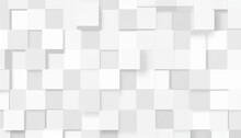 Random Sized Large White Offset Squares Or Cubes Geometry Objects Background Wallpaper Banner Pattern
