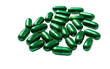 Genuine Photography Showcasing the Craftsmanship of Green Capsules on a Pure White Backdrop Isolated on Transparent Background PNG.