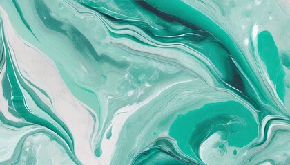 Poster - mint green marble texture luxury abstract fluid art paint background beautiful modern 3d wallpaper