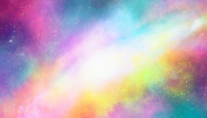 Poster - colorful rainbow space galaxy cloud nebula stary night cosmos universe science astronomy supernova background wallpaper