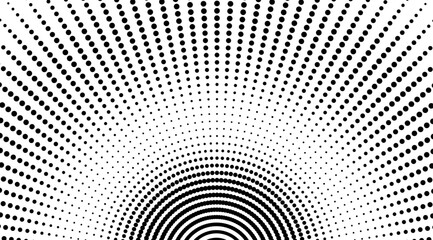 Leinwandbilder - black and white abstract background patter, circular halftone dots vector design.