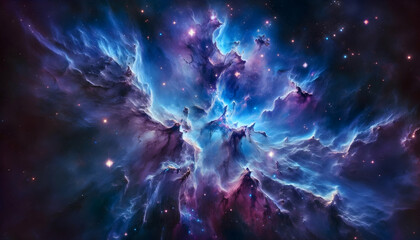 Wall Mural - Starry night cosmos Colorful nebula cloud in space galaxy	
