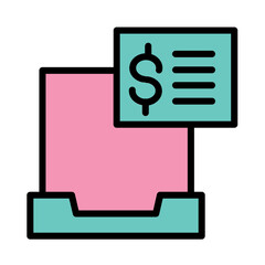 Sticker - Payment Computer Commerce Filled Outline Icon