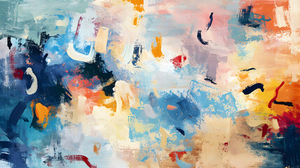 Wall Mural - Modern impressionism technique. Wall poster print template. Abstract painting art. Hand drawn by dry brush of paint background texture. Oil painting style. Artistic pattern for web or graphic design.