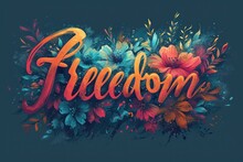 Freedom Quote Typography T Shirt Design Art T-shirt Design