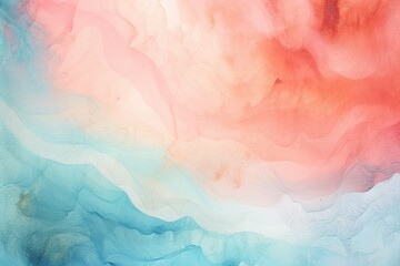  Abstract watercolor paint background by steel teal and coral with liquid fluid texture for background