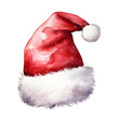 © Oksana - santa hat watercolor isolated on white