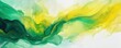 Abstract watercolor paint background by emerald green and yellow with liquid fluid texture for background, banner