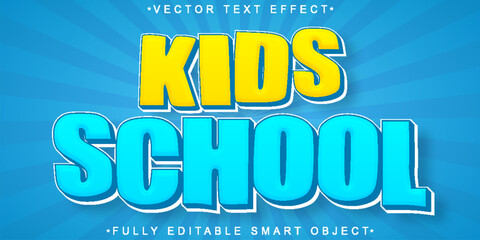 Poster - Cartoon Kids School Vector Fully Editable Smart Object Text Effect