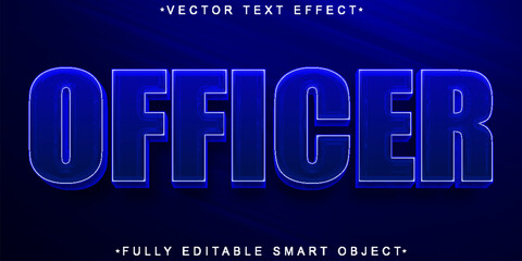 Poster - Blue Officer Vector Fully Editable Smart Object Text Effect