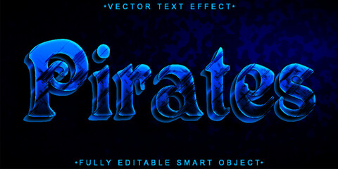 Poster - Blue Pirates Vector Fully Editable Smart Object Text Effect