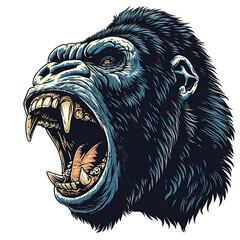 Illustration head of Gorilla