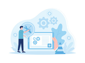 online repair service on the website concept flat illustration
