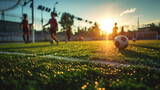 Fototapeta Sport - soccer ball on the field