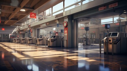 Poster - Abandoned Airport Terminal Gates Generative AI