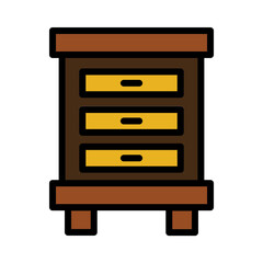 Canvas Print - Drawer Room Wood Filled Outline Icon