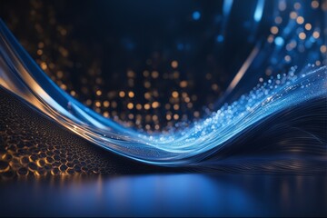 Poster - digital business abstract wave technology background the futuristic realm with this captivating wallpaper, the mesmerizing wave of science , creating a visual network of innovation