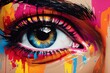 Art drawing of human eye, pop art style. Concepts: emotions, ophthalmology, medicine, vision