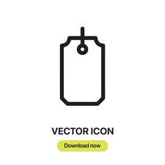 Poster - Tag icon vector. Linear-style sign for mobile concept and web design. Tag symbol illustration. Pixel vector graphics - Vector.