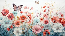Flowers And Butterflies Pattern