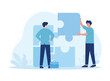 © Kinn Studio - teamwork partnership puzzle structuring concept flat illustration
