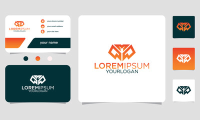 initials mpp monoline business card logo design vector