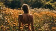 © Jan - Woman standing in a field of wildflowers, basking in the golden sunlight.