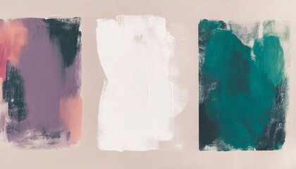 Poster - three abstract paintings acrylic on paper muted colors versatile artistic image for creative design projects posters cards banners magazines prints and wallpapers artist made art