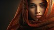 Beautiful muslim lady, copy space with generative ai