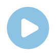 Blue round play button icon transparent png