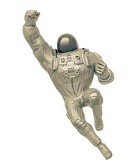 Wall Mural - astronaut cartoon is flying up away