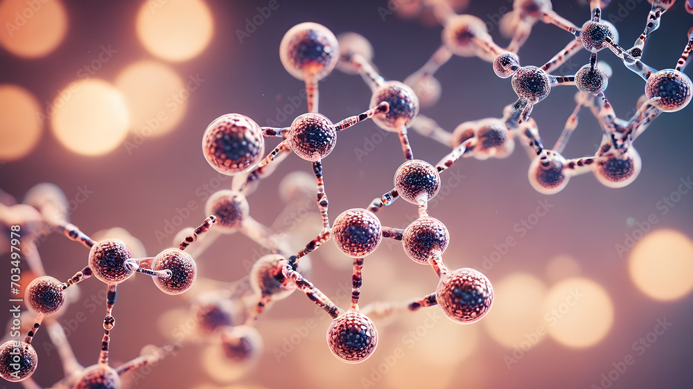 Network structure chemical bonds in molecular level of lines and points ...