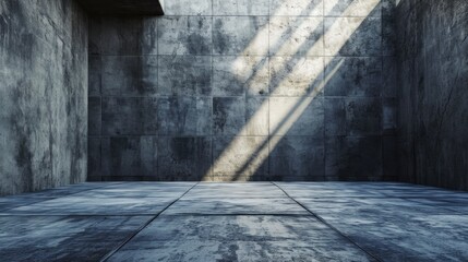 Poster - Empty room with shadow on the concrete wall