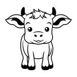Fototapeta Pokój dzieciecy - Adorable Cow Cartoon Vector Illustration