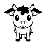 Fototapeta Pokój dzieciecy - Adorable Cow Cartoon Vector Illustration