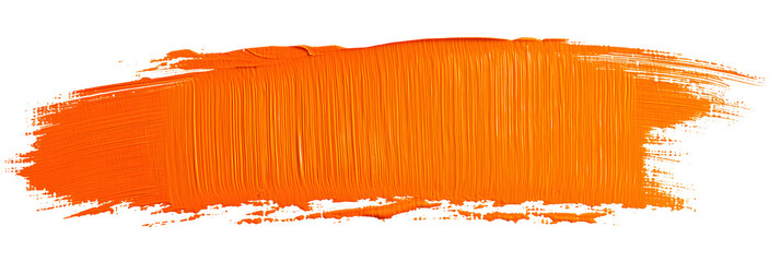 Canvas Print - Orange stroke of paint texture isolated on transparent background