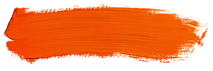 Wall Mural - Orange stroke of paint texture isolated on transparent background