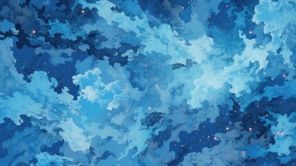 Wall Mural - Blue space galaxy nebula backgrund. Beautiful abstract illustration. Generative AI