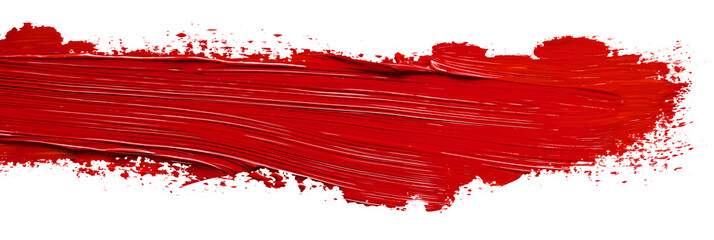 Poster - Red line of paint isolated on transparent background