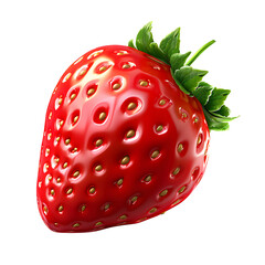 Wall Mural - strawberry 3d fruit icon isolated on transparent background