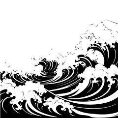 Wall Mural - Dynamic Ocean Waves Vector Design