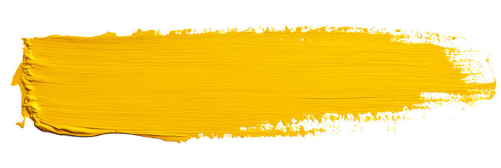 Wall Mural - Yellow stroke of paint isolated on transparent background