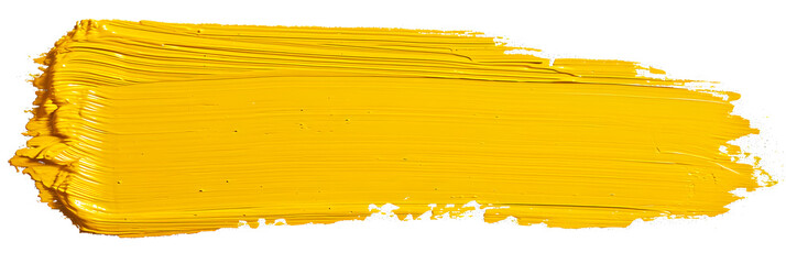 Canvas Print - Yellow stroke of paint isolated on transparent background