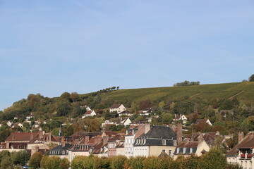 Sticker - village on the hill in Burgundy, France 