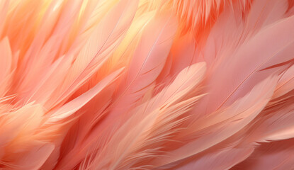 Canvas Print - Close up of Beautiful abstract color white and pink feathers, fluffy Background in pastel colors