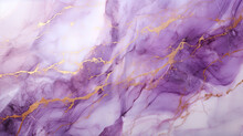 Abstract Lilac Marble Background With Golden Veins Pain