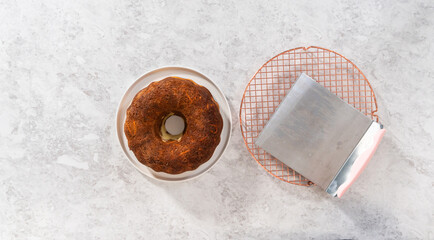 Wall Mural - Carrot bundt cake with cream cheese frosting