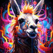 © Mariani - Lhama colorida, arte divertida, imagem gerada por IA
