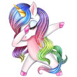 Rainbow dabbing unicorn png, unicorn sublimation design download, clipart, colorful unicorn birthday, LGBTQ+ unicorn, pride png, LGBTQ+ png