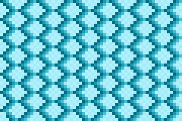 Pixelated blue fish scales pattern